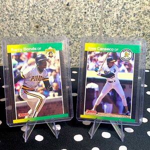 Barry Bonds & Jose Canseco 1989 Donruss Hitter Legend Pirates Athletics HOF!!